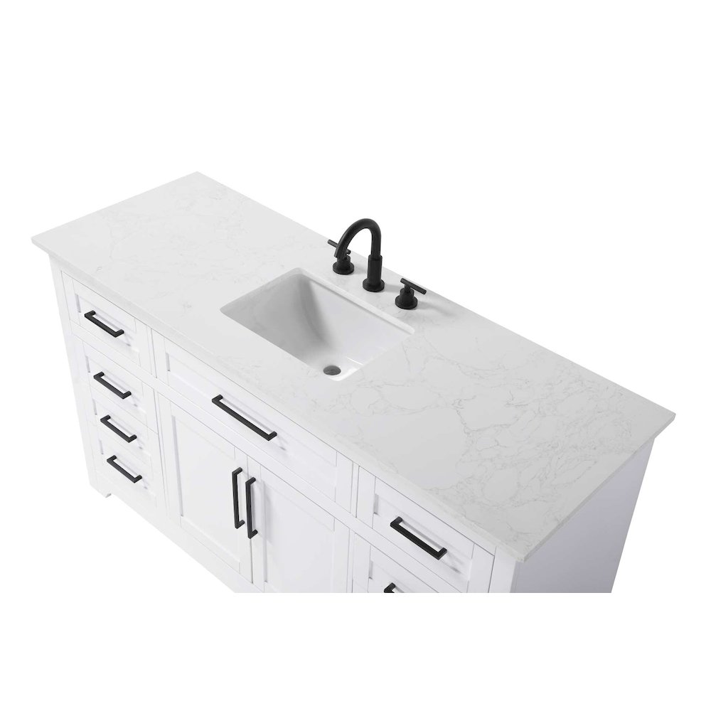60 inch Single Bathroom Vanity in White. Picture 3