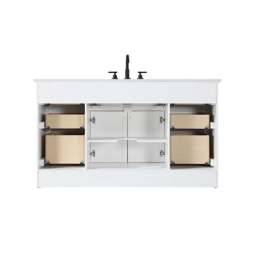 60 inch Single Bathroom Vanity in White. Picture 7
