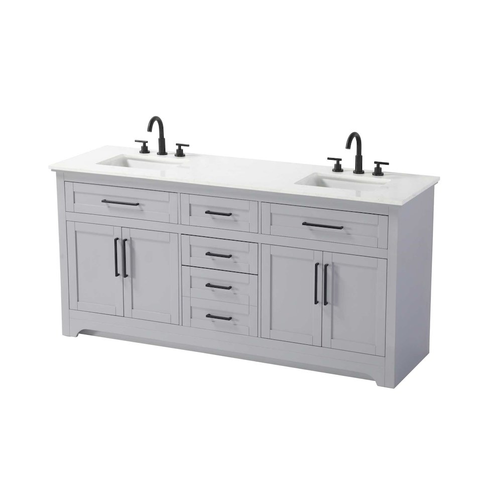 72 inch Double Bathroom Vanity in Grey. Picture 1