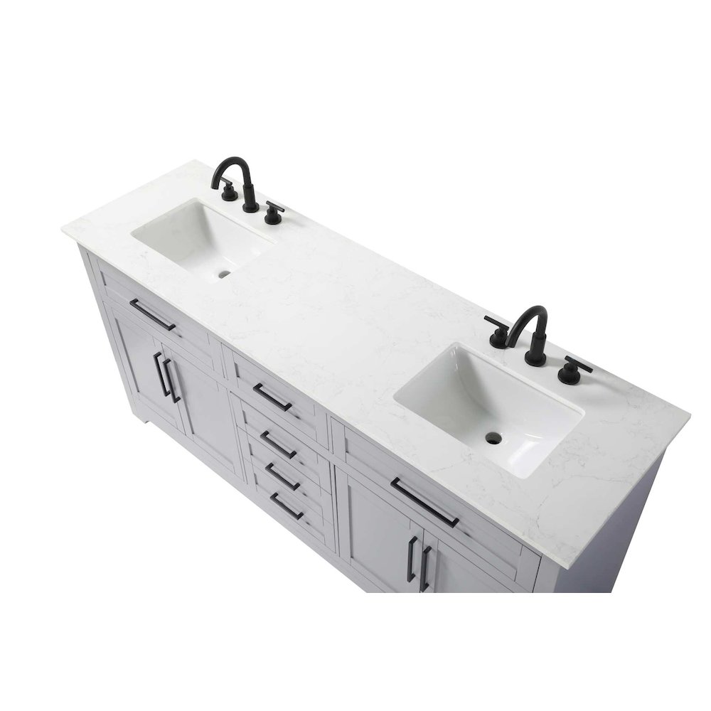 72 inch Double Bathroom Vanity in Grey. Picture 3