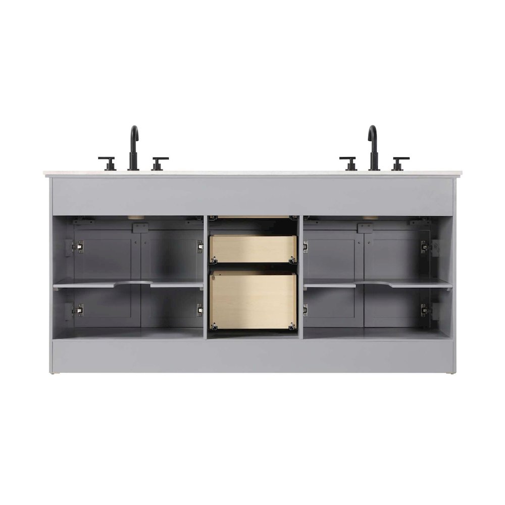 72 inch Double Bathroom Vanity in Grey. Picture 7
