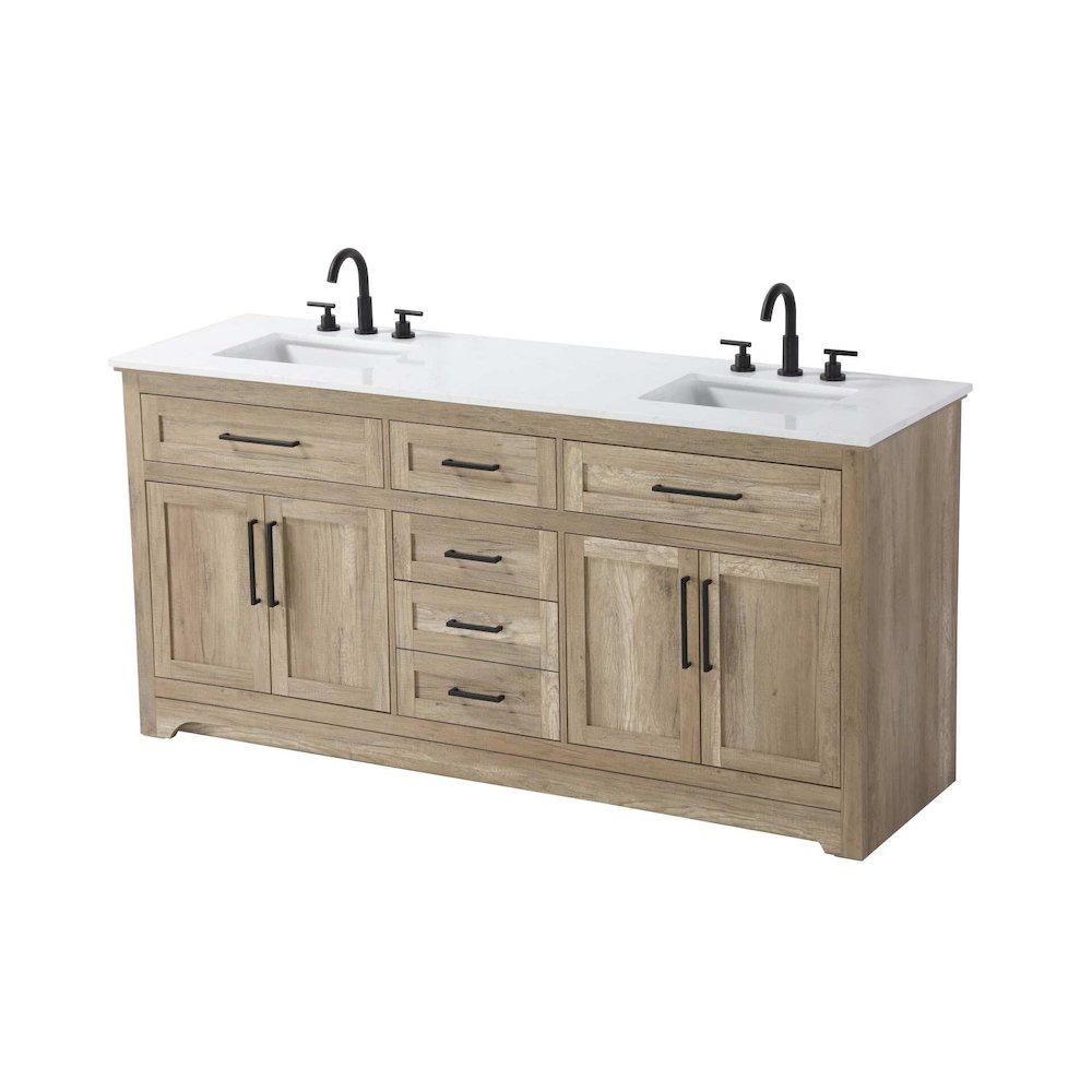 72 inch Double Bathroom Vanity in Natural oak. Picture 1