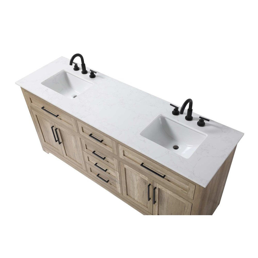 72 inch Double Bathroom Vanity in Natural oak. Picture 3