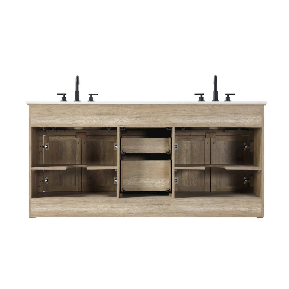 72 inch Double Bathroom Vanity in Natural oak. Picture 7