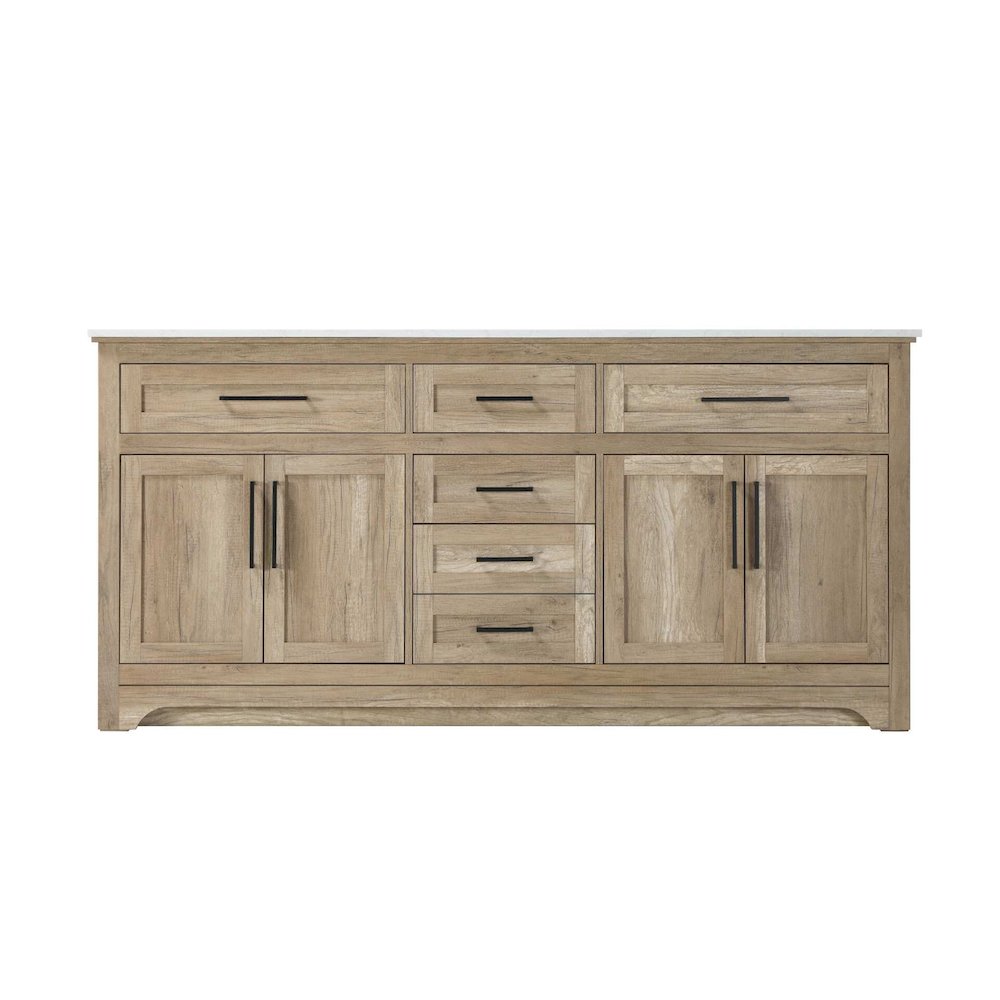 72 inch Double Bathroom Vanity in Natural oak. Picture 9