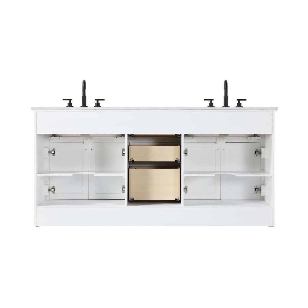 72 inch Double Bathroom Vanity in White. Picture 7