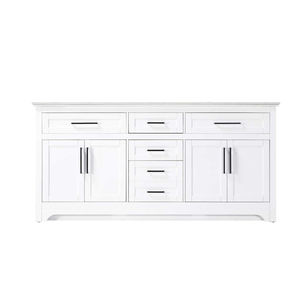 72 inch Double Bathroom Vanity in White. Picture 9