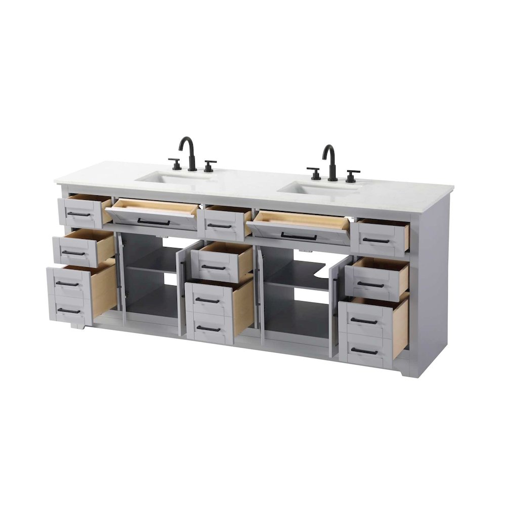 84 inch Double Bathroom Vanity in Grey. Picture 2
