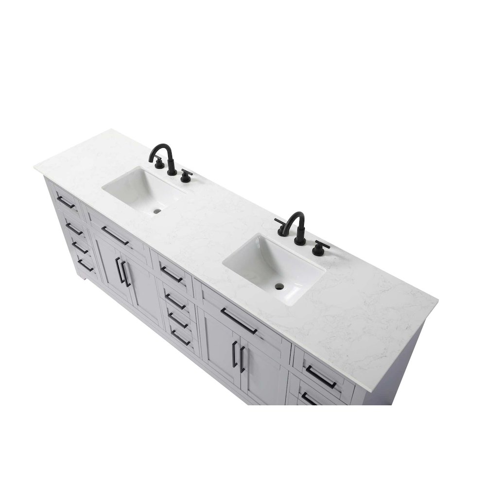 84 inch Double Bathroom Vanity in Grey. Picture 3