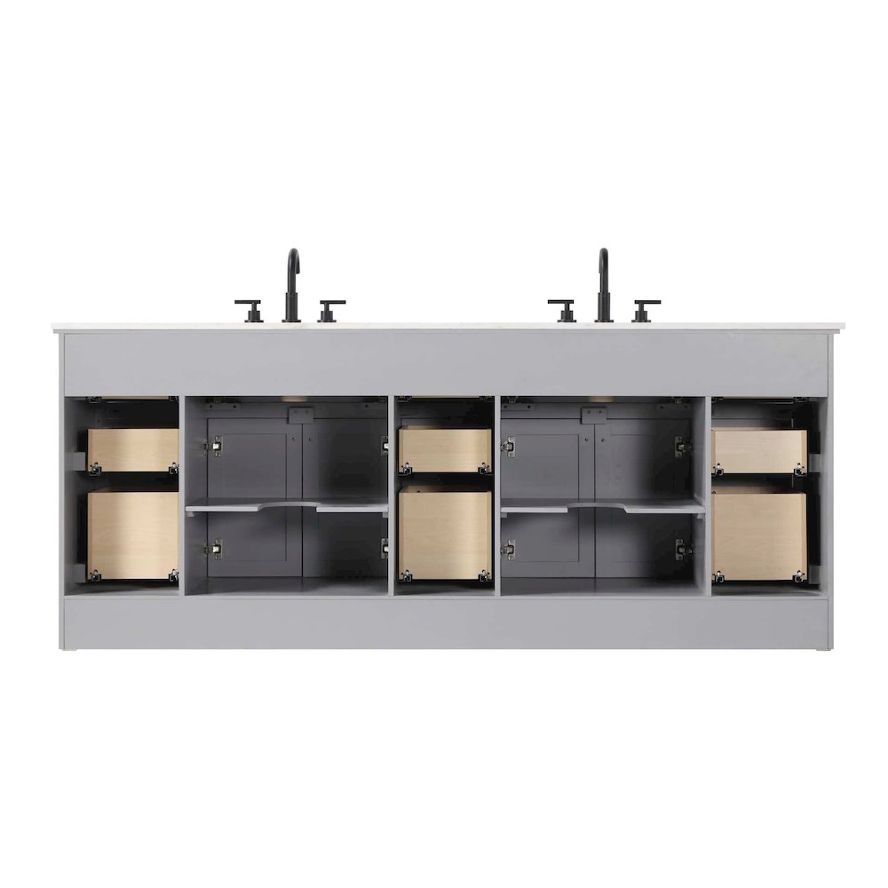 84 inch Double Bathroom Vanity in Grey. Picture 7