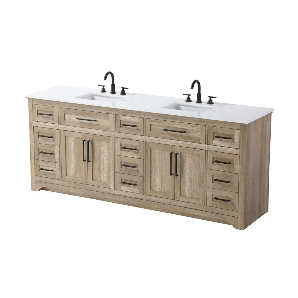 84 inch Double Bathroom Vanity in Natural oak. Picture 1