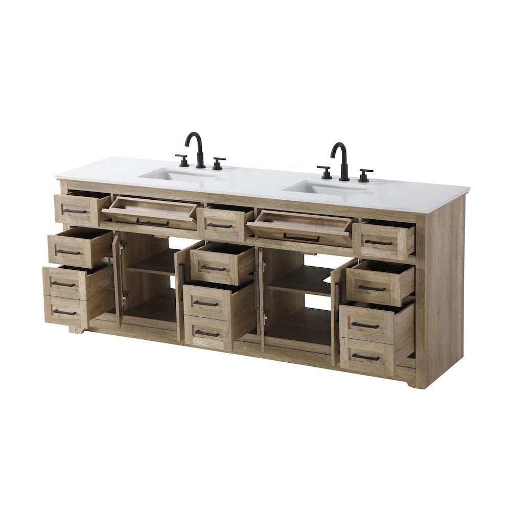 84 inch Double Bathroom Vanity in Natural oak. Picture 2