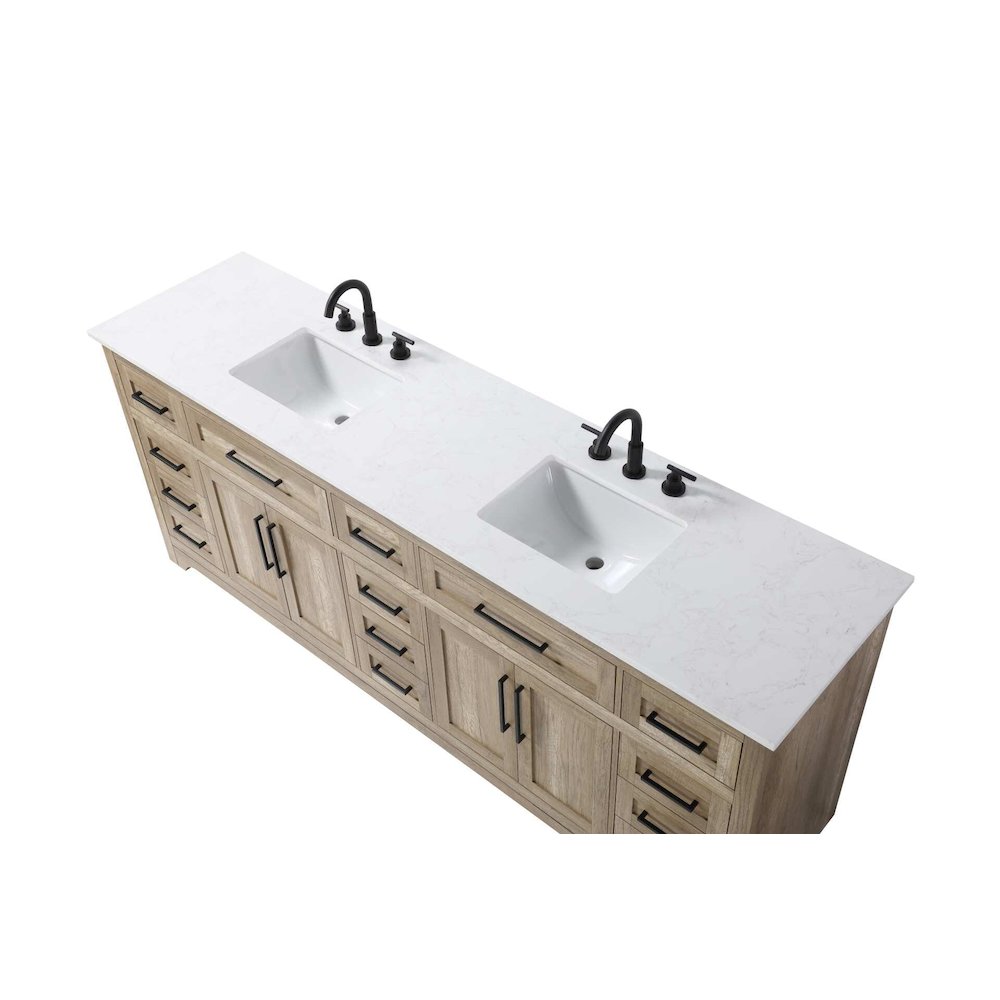 84 inch Double Bathroom Vanity in Natural oak. Picture 3