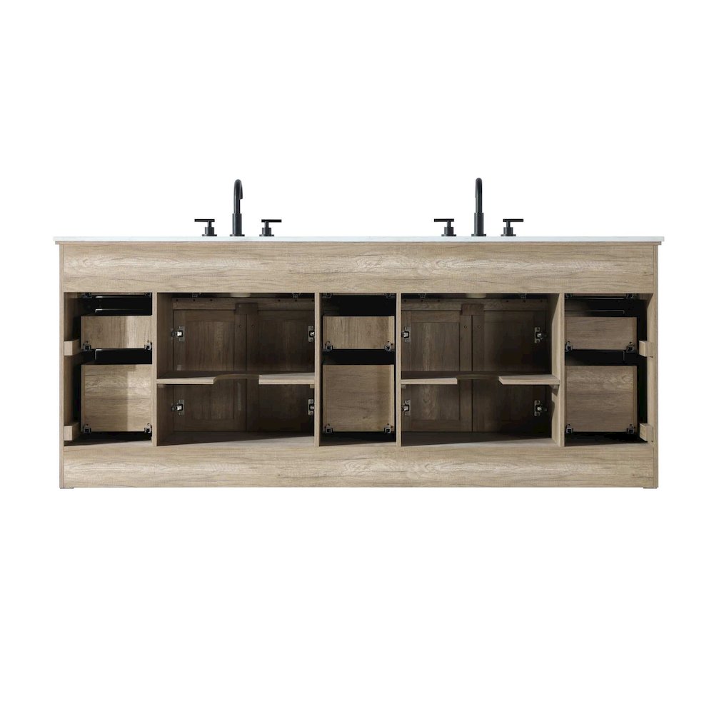 84 inch Double Bathroom Vanity in Natural oak. Picture 7