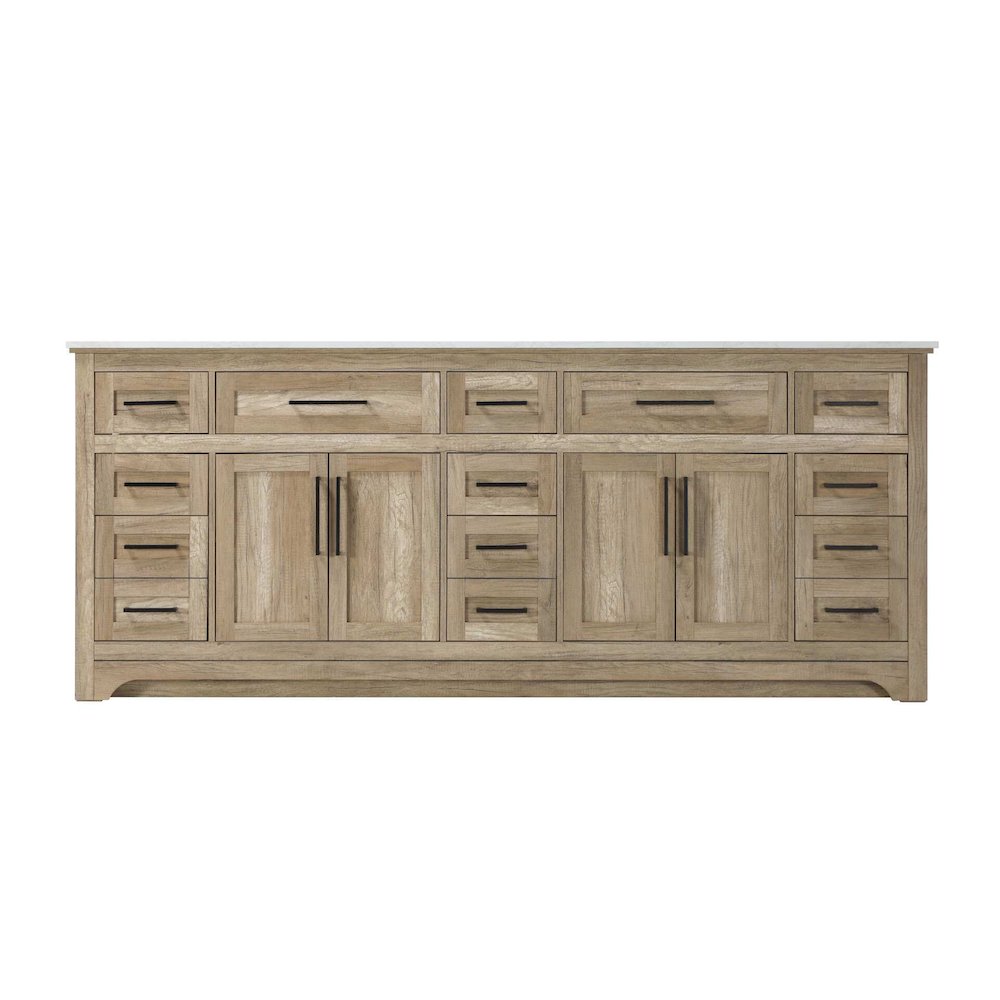 84 inch Double Bathroom Vanity in Natural oak. Picture 9