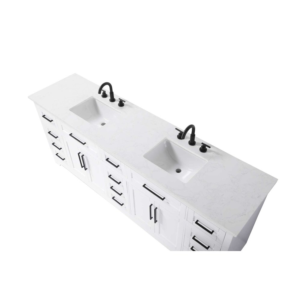 84 inch Double Bathroom Vanity in White. Picture 3