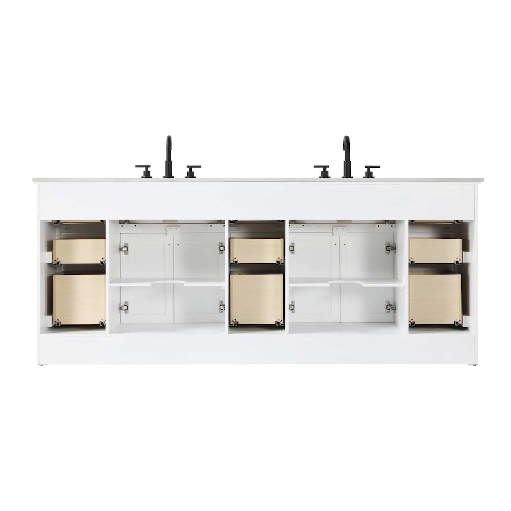 84 inch Double Bathroom Vanity in White. Picture 7