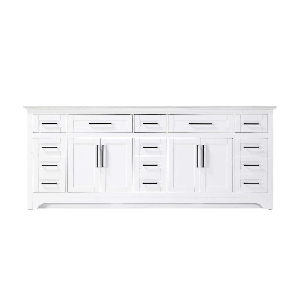 84 inch Double Bathroom Vanity in White. Picture 9