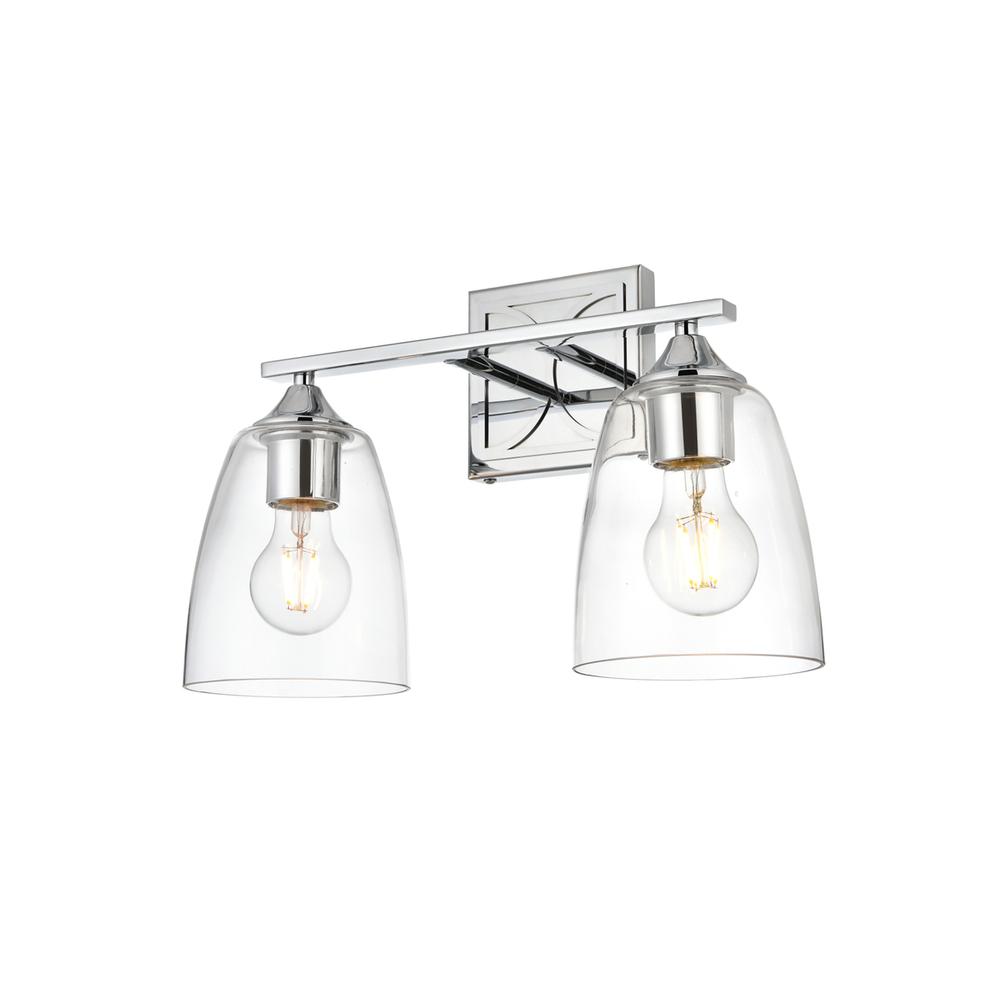 Harris 2 light Chrome and Clear Bath Sconce. Picture 2