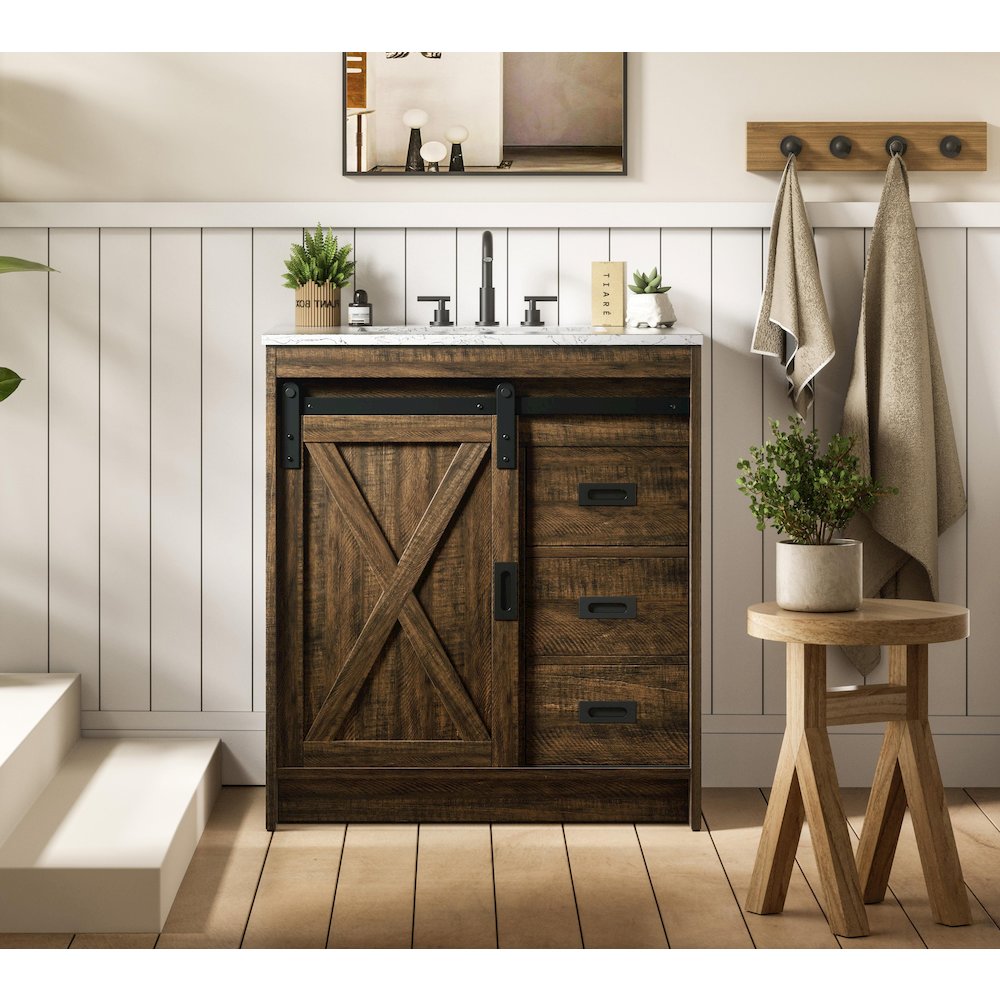 Austin 30 Inch Single Bathroom Vanity In Expresso. Picture 2