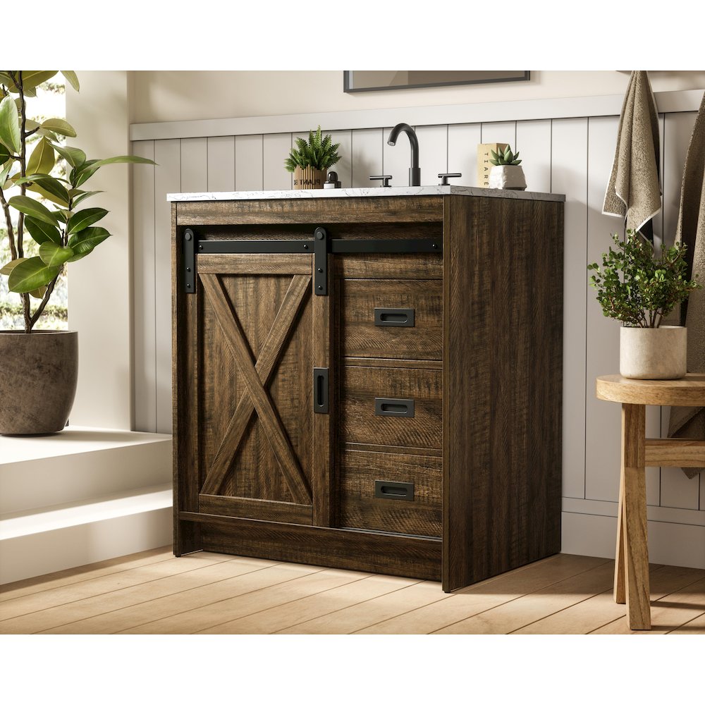 Austin 30 Inch Single Bathroom Vanity In Expresso. Picture 3