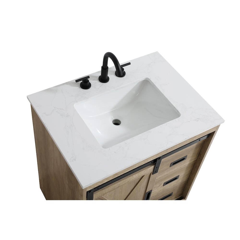 Austin 30 Inch Single Bathroom Vanity In Natural Oak. Picture 9