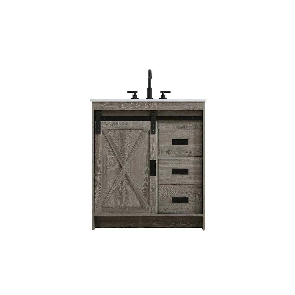 Austin 30 Inch Single Bathroom Vanity In Rustic Grey. Picture 1