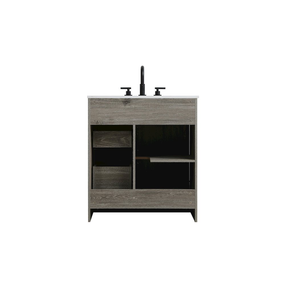 Austin 30 Inch Single Bathroom Vanity In Rustic Grey. Picture 14