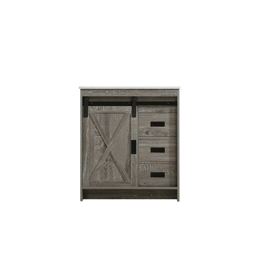 Austin 30 Inch Single Bathroom Vanity In Rustic Grey. Picture 5