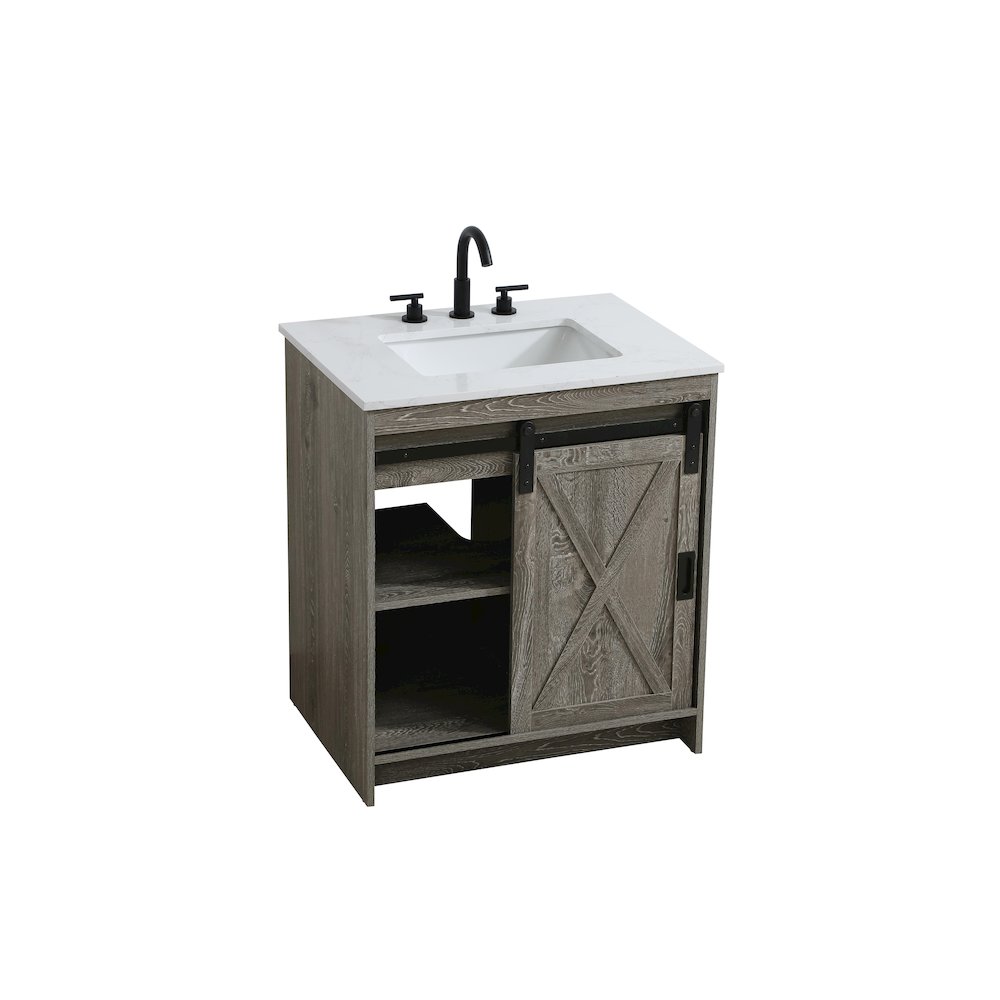 Austin 30 Inch Single Bathroom Vanity In Rustic Grey. Picture 8