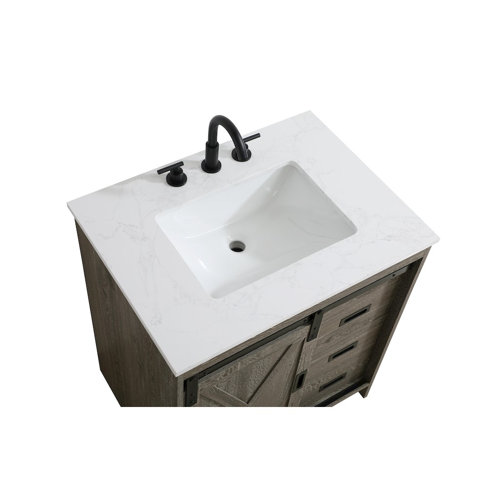 Austin 30 Inch Single Bathroom Vanity In Rustic Grey. Picture 9