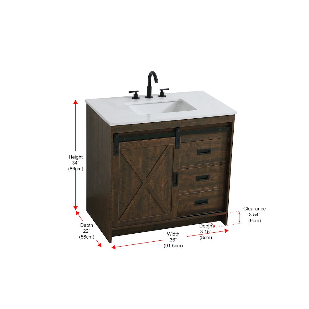 Austin 36 Inch Single Bathroom Vanity In Expresso. Picture 15