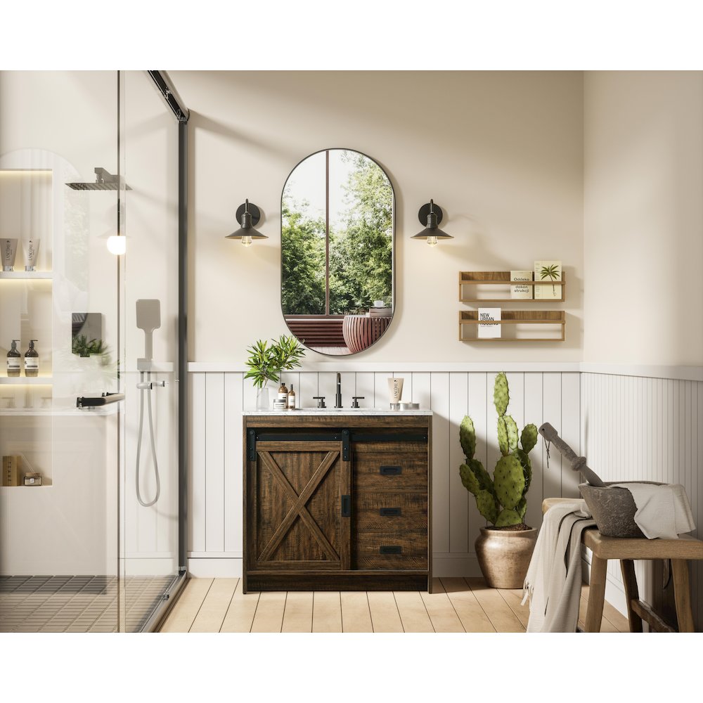 Austin 36 Inch Single Bathroom Vanity In Expresso. Picture 4