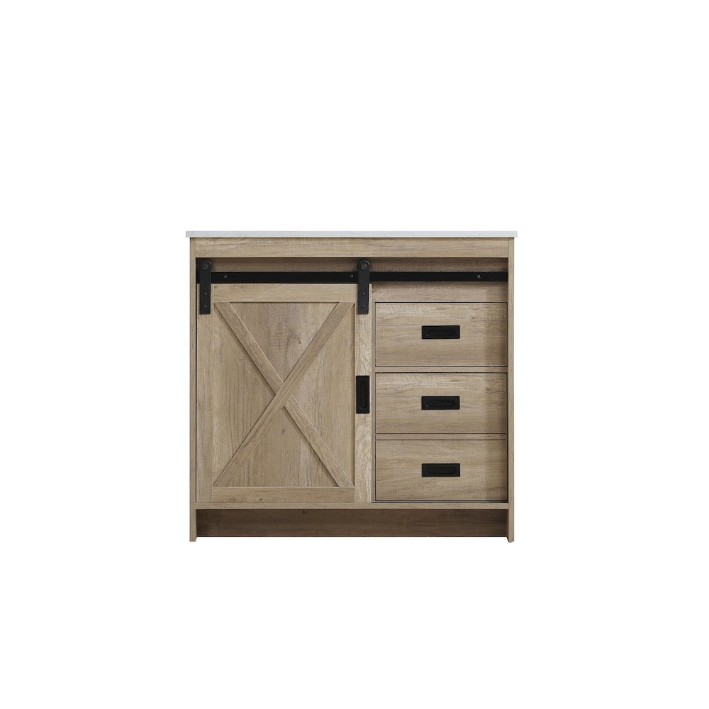 Austin 36 Inch Single Bathroom Vanity In Natural Oak. Picture 5