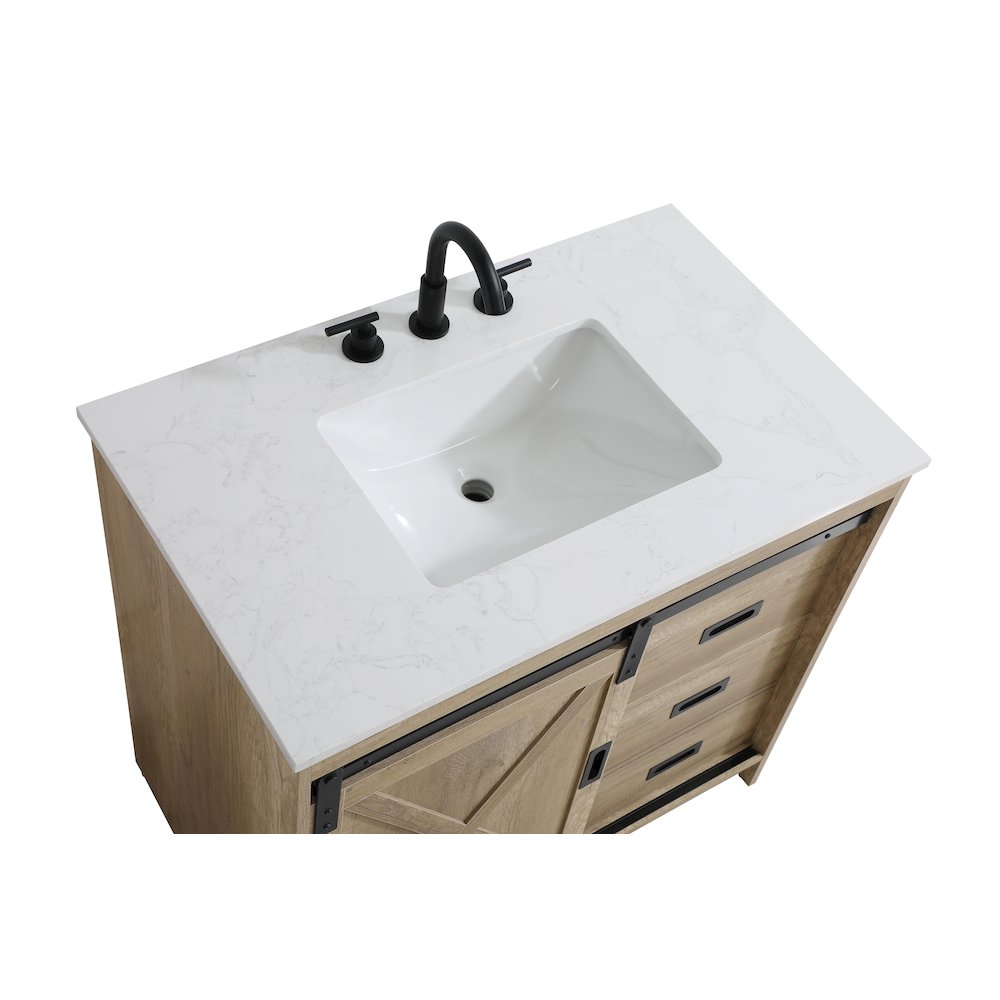 Austin 36 Inch Single Bathroom Vanity In Natural Oak. Picture 9