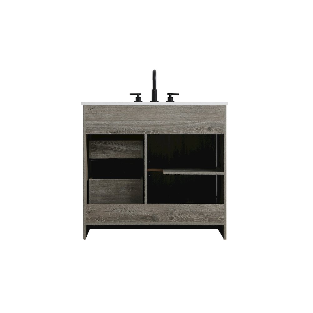 Austin 36 Inch Single Bathroom Vanity In Rustic Grey. Picture 14