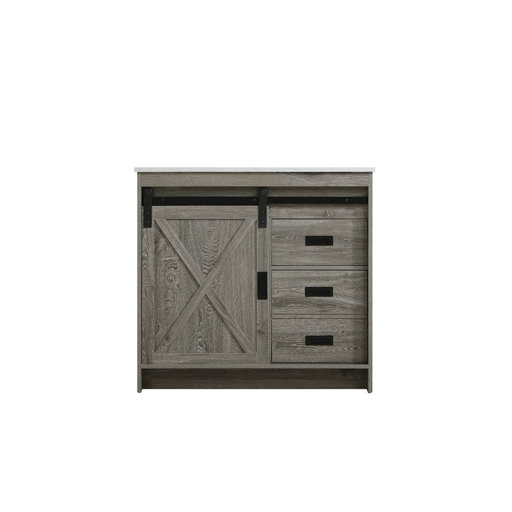 Austin 36 Inch Single Bathroom Vanity In Rustic Grey. Picture 5