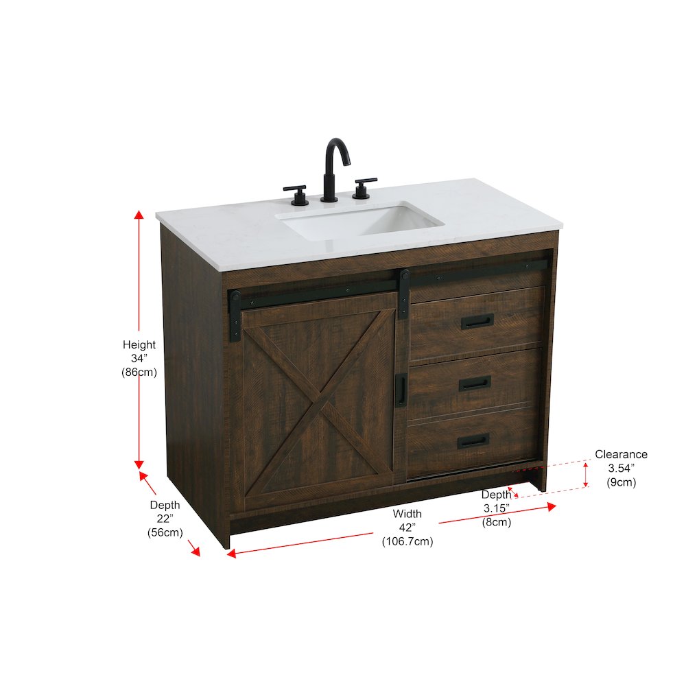 Austin 42 Inch Single Bathroom Vanity In Expresso. Picture 15