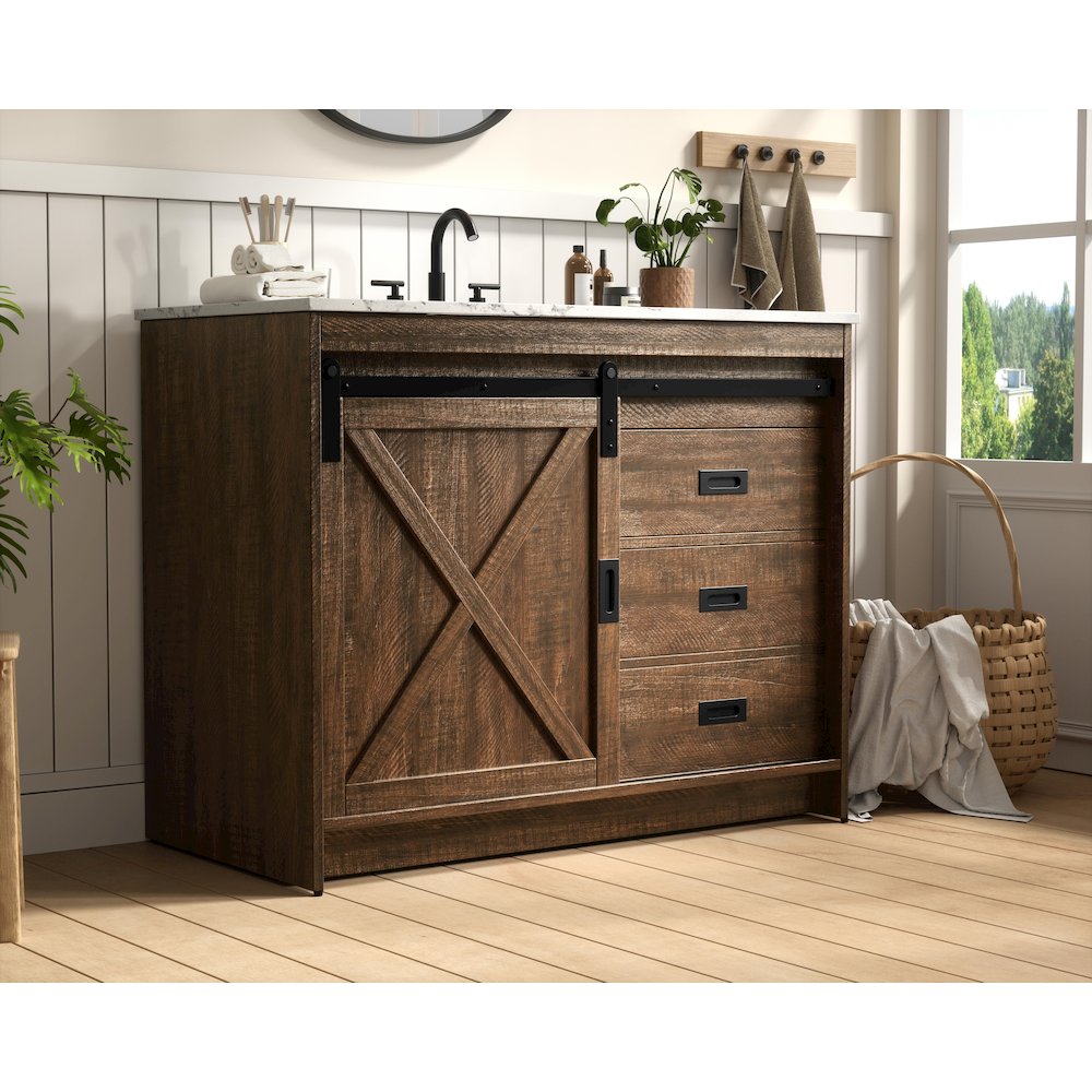 Austin 42 Inch Single Bathroom Vanity In Expresso. Picture 3