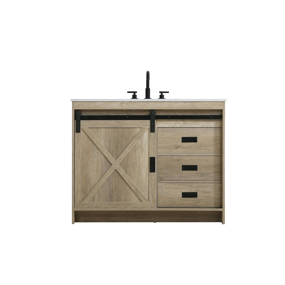 Austin 42 Inch Single Bathroom Vanity In Natural Oak. Picture 1