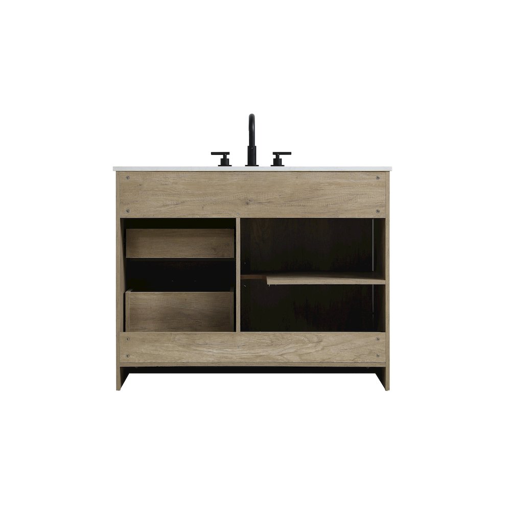 Austin 42 Inch Single Bathroom Vanity In Natural Oak. Picture 14