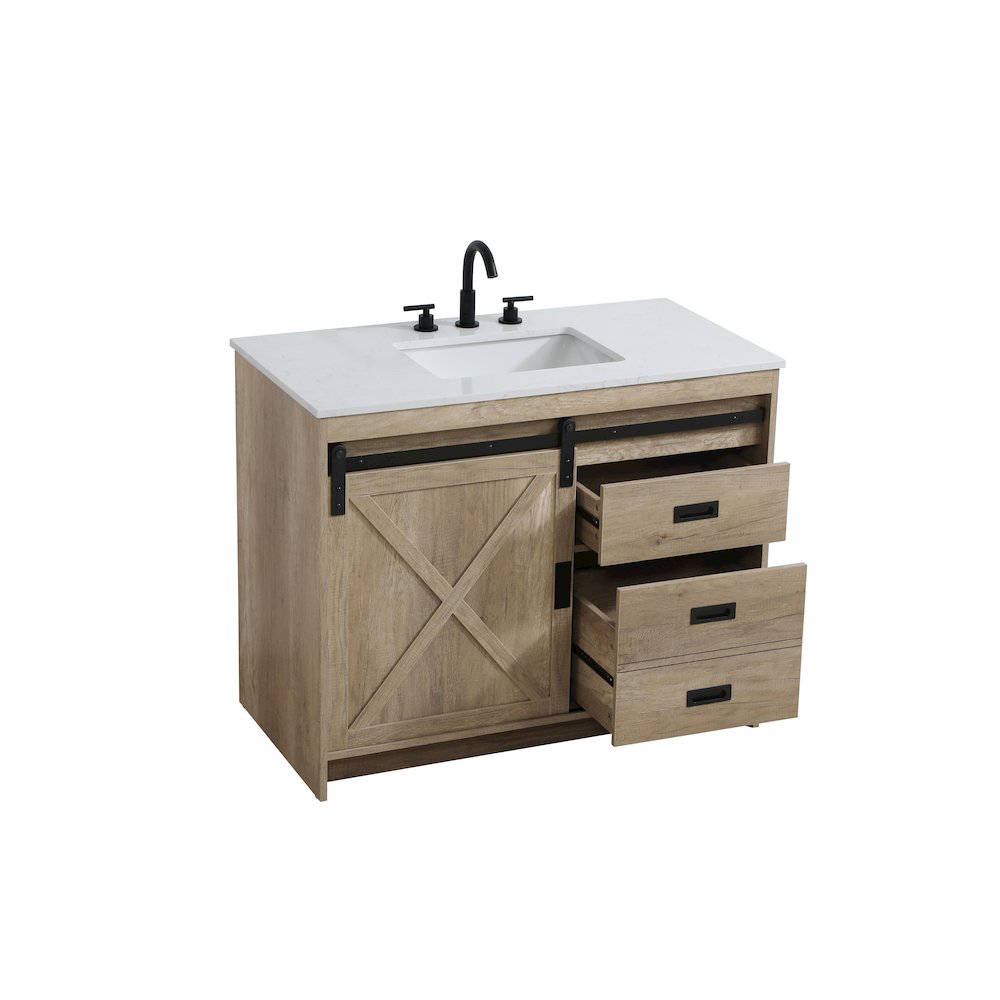 Austin 42 Inch Single Bathroom Vanity In Natural Oak. Picture 7