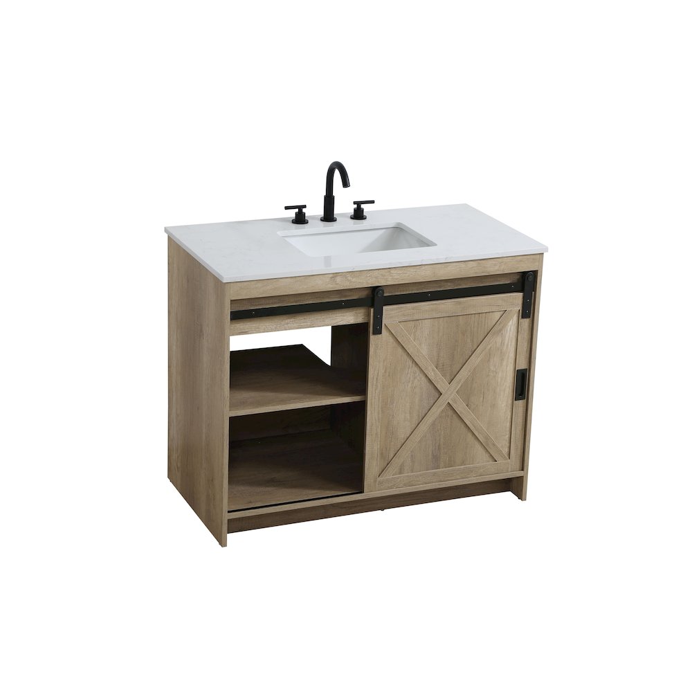 Austin 42 Inch Single Bathroom Vanity In Natural Oak. Picture 8