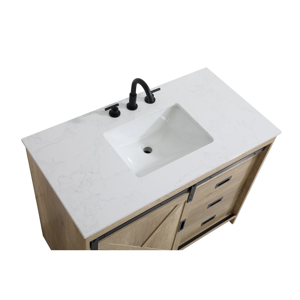 Austin 42 Inch Single Bathroom Vanity In Natural Oak. Picture 9