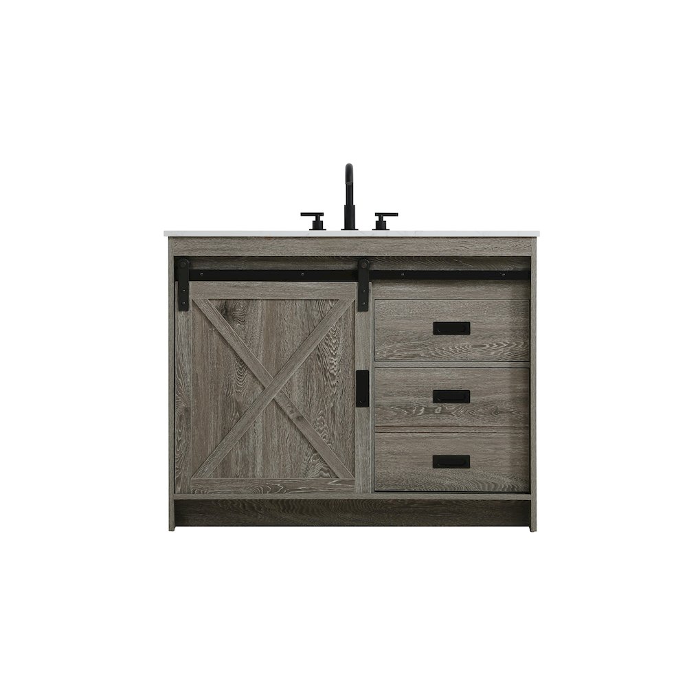 Austin 42 Inch Single Bathroom Vanity In Rustic Grey. Picture 1