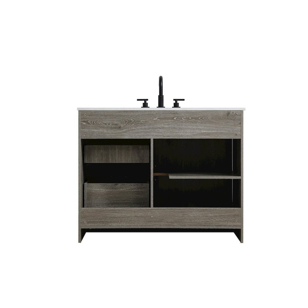 Austin 42 Inch Single Bathroom Vanity In Rustic Grey. Picture 14