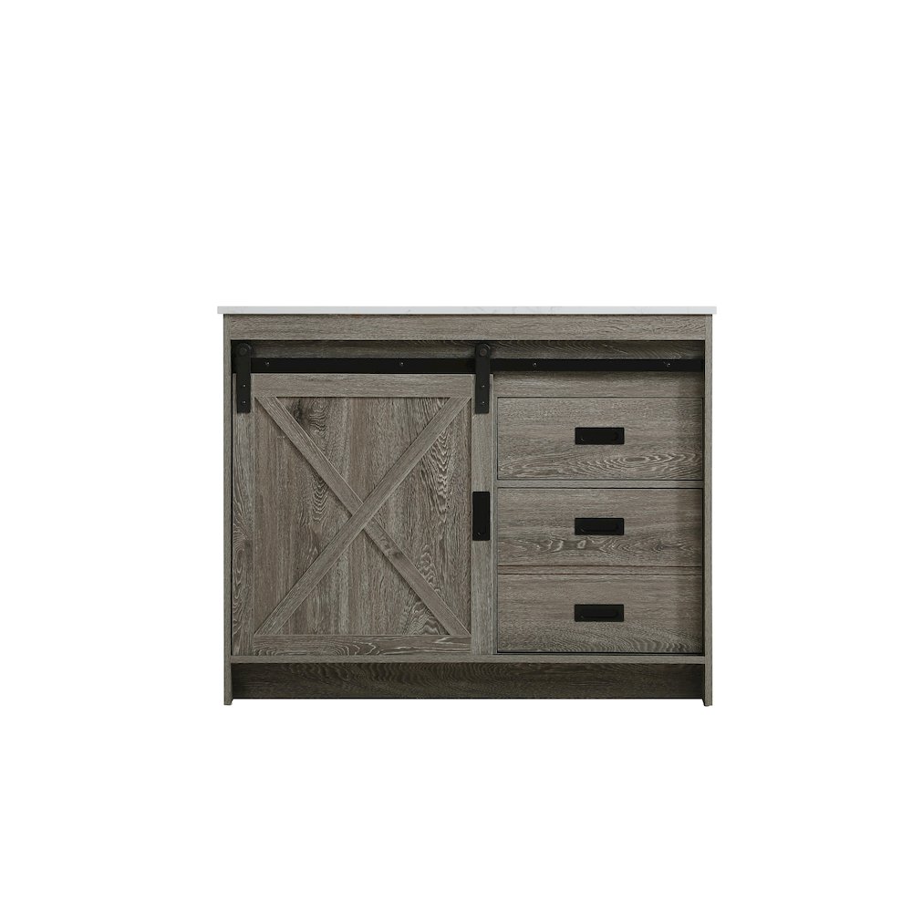Austin 42 Inch Single Bathroom Vanity In Rustic Grey. Picture 5