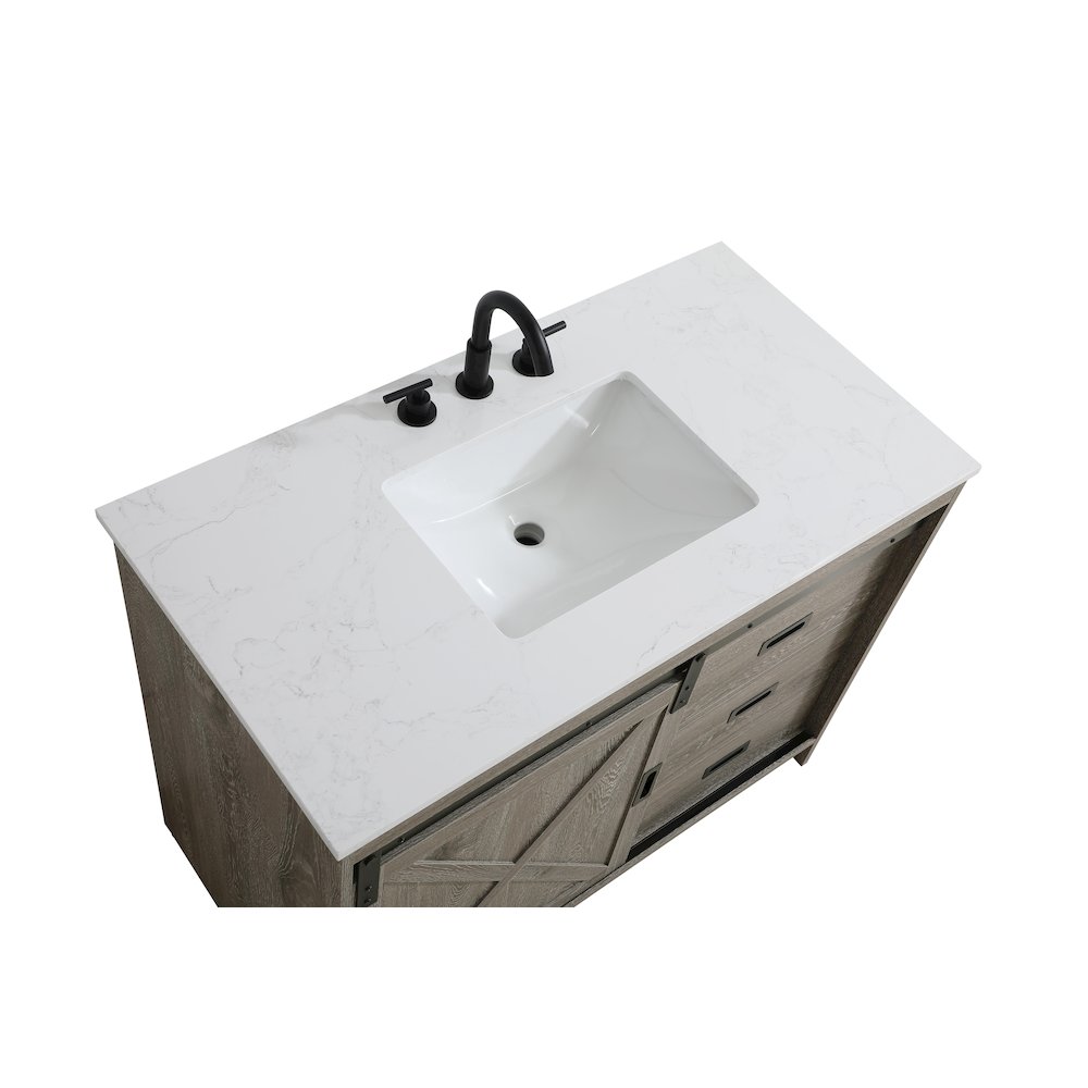 Austin 42 Inch Single Bathroom Vanity In Rustic Grey. Picture 9