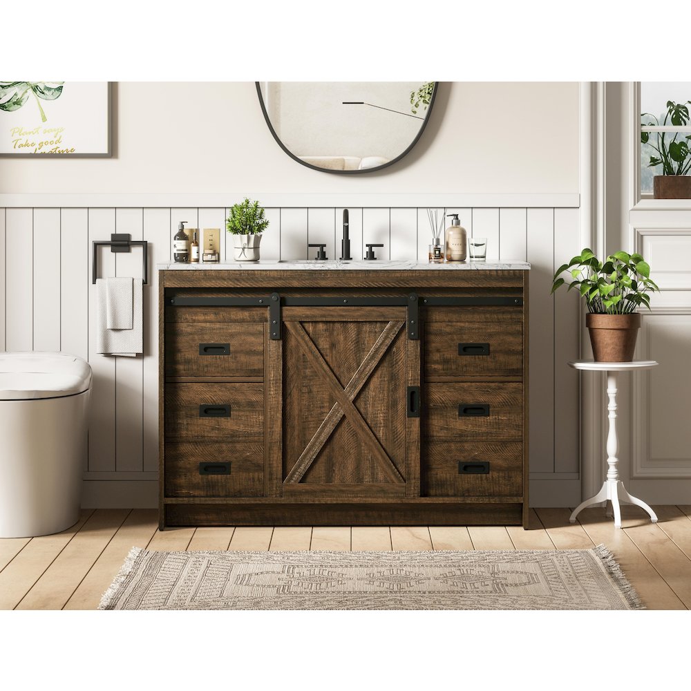 Austin 48 Inch Single Bathroom Vanity In Expresso. Picture 2