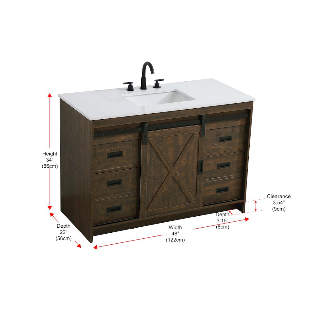 Austin 48 Inch Single Bathroom Vanity In Expresso. Picture 15